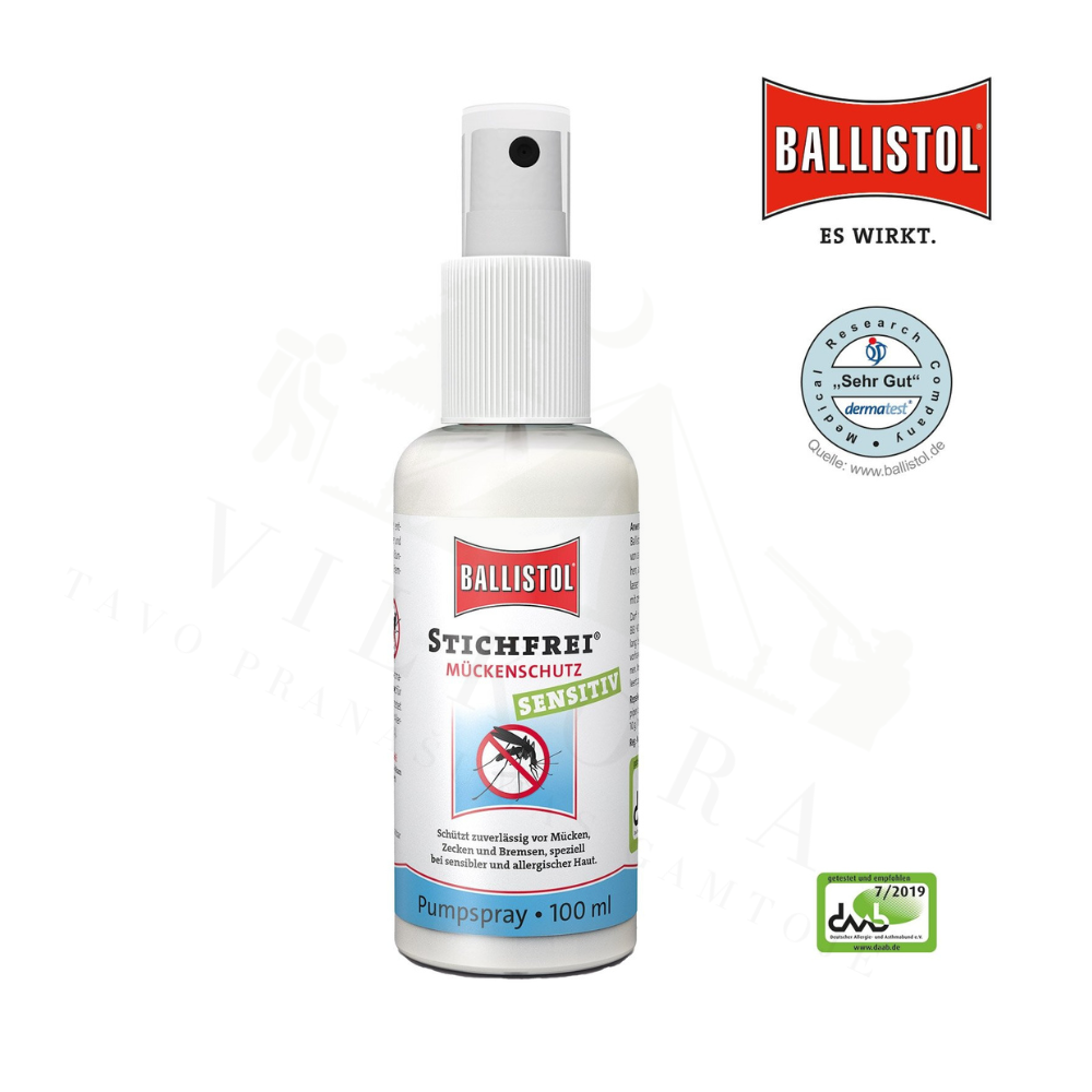 Priemonė nuo uodų, erkių BALLISTOL Stichfrei UV, 100 ml