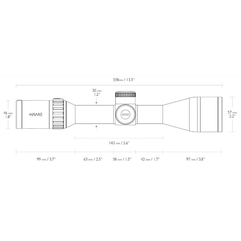 Hawke Endurance 30 FD WA 3-18×50 SF dieninė optika