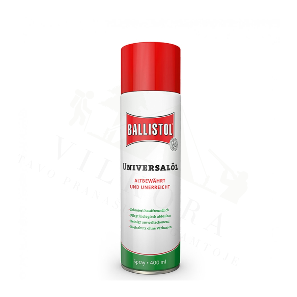 Universalus purškiamas tepalas Ballistol, 400 ml  – ginklams, odai, metalui